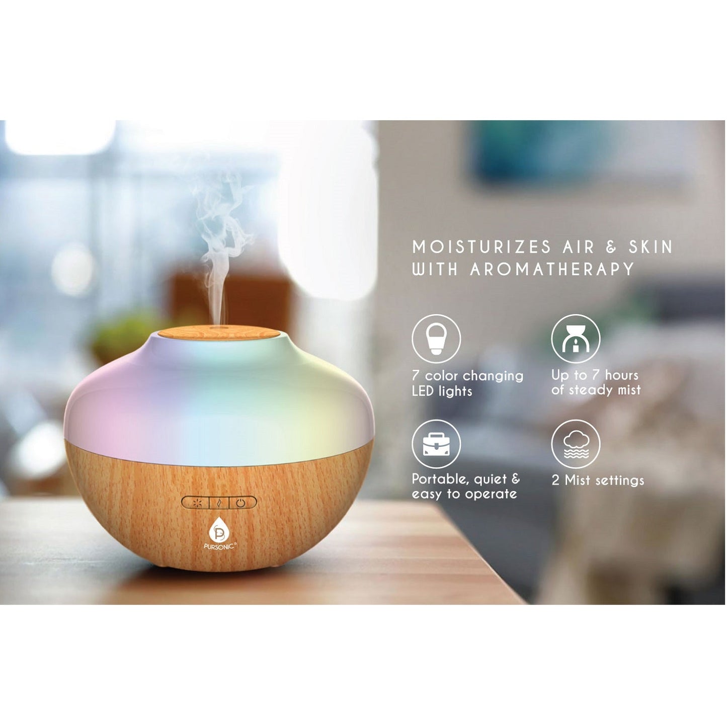 Pursonic Aromatherapy Diffuser & Essential Oil Set-Ultrasonic Top 3